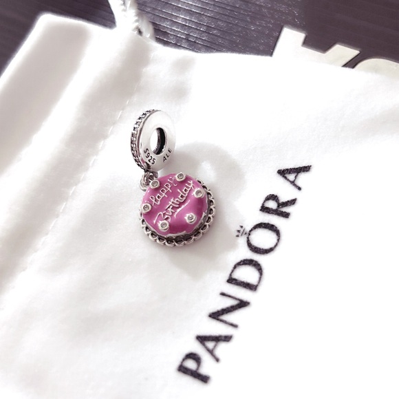 PANDORA Pink Birthday Cake Dangle Charm w/box - Picture 6 of 7